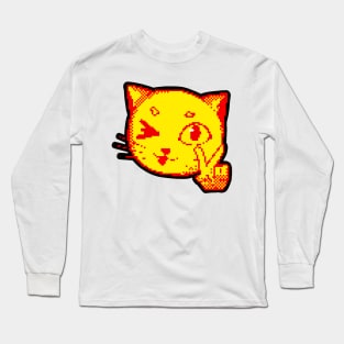 Retro yellow cat Long Sleeve T-Shirt
